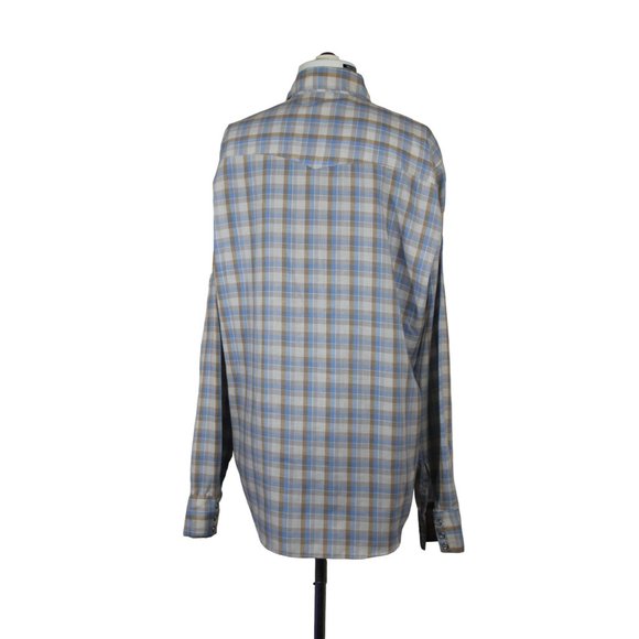 Bon Homme men's vintage pearl snap front plaid Western cowboy‎ shirt XL - Picture 4 of 10